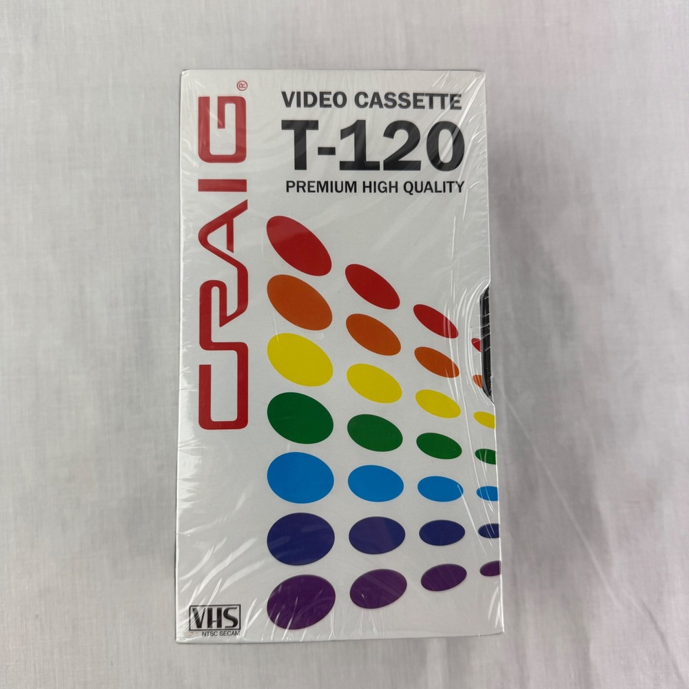 Craig T-120 VHS Video Cassette Premium High Quality 3-Pack Sealed Blank Tapes